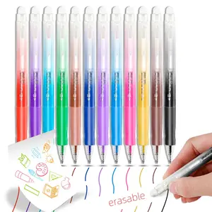 12-Color Magical Erasable Gel Pens Set, 0.7mm Retractable Fine Point Clicker Pens, Smooth Writing No Smudge Quick-Drying, Assorted Colors for Students Teachers Nurses, Drawing Planner Crossword Puzzles, Must Have School Supplies