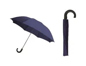 212 MAIN 48135 42 in. Navy Nylon Large Umbrella - Auto-Open Quick Open, Foldable Retractable Frame, Hook Handle, Waterproof Resistant Umbrella, Large Umbrella Umbrellas, Foldable Retractable Umbrellas