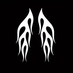 1SET Street Trendy Dark Elegant Logo Sticker, Decal Sticker, Stick on motorcycle bodies, this white silhouette elegant wing decor has a dark cool vibe, dark cool enthusiasts can use it as a dark elegant trendy decoration