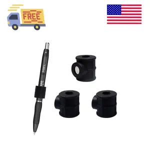4 Pack Strong Magnetic Pen Pencil Holder - Silicone Adjustable holder fit most pens pencils (Black）
