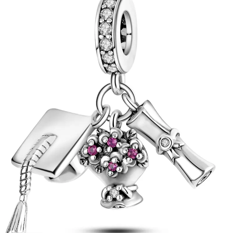 Rhinestone Decorated Graduation Cap Shaped Pendant, Fashionable Jewelry for Women & Girls, Trendy All-match & Exquisite Jewelry for Birthday Gift, Aesthetic Jewelry Gift, Rhinestone Charms, DIY Pendants