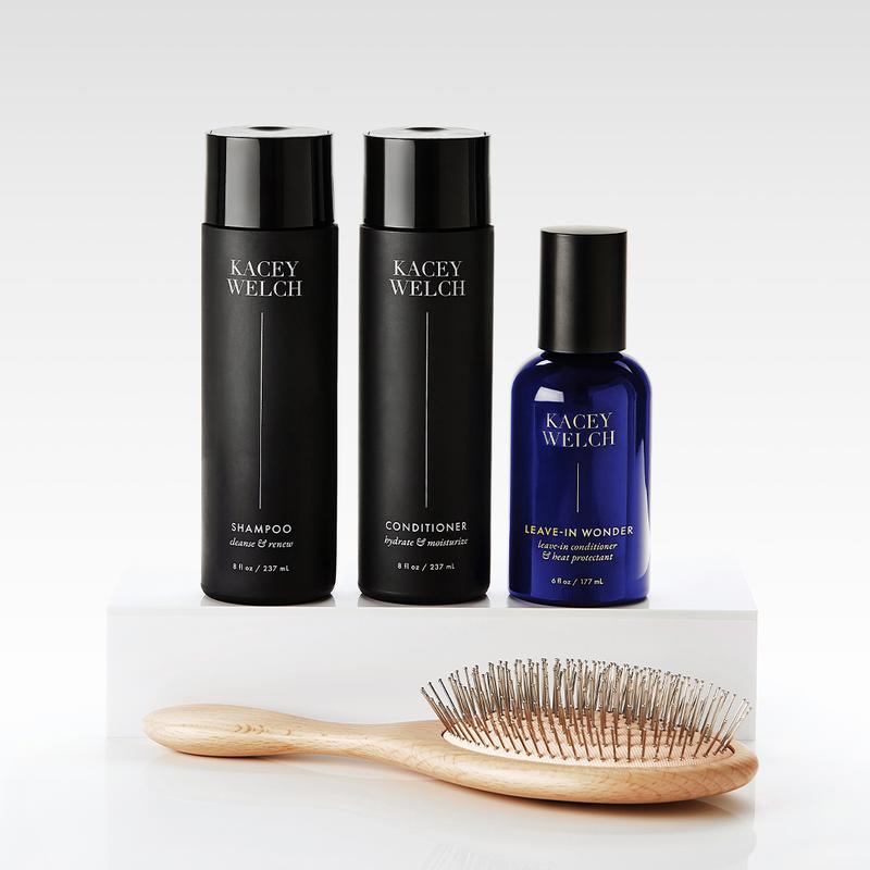 4 Piece Bundle - Kacey Welch Ultimate Hair Care Bundle Includes - Cleanse & Renew Shampoo, Hydrate & Moisture Conditioner, Leave-In Wonder, Brush For Everyone - Hydrating, Moisturizing, Cleansing Hair Care Set For All Hair Types