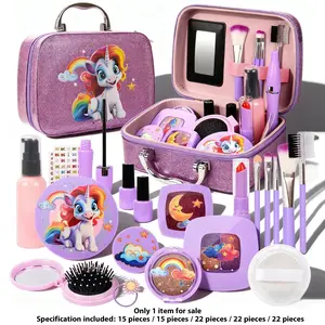 Realistic Makeup Toy Set with Storage Box, Handbag Set, Kids Vanity for Girls Aged 3-9, Birthday Gift, Halloween Gift, Christmas Gift