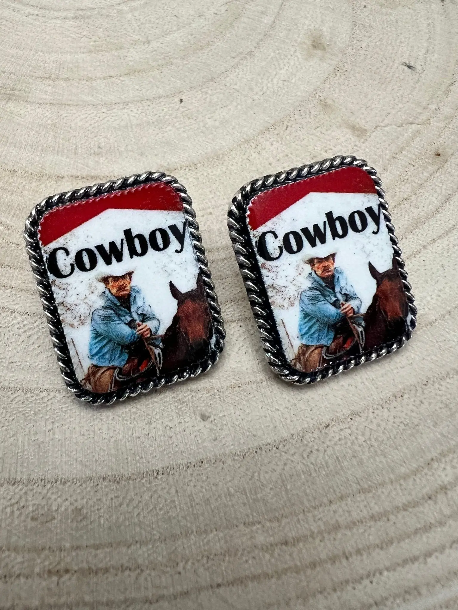 Western Cowboy Cigarette Fashion Earrings — Petite 1" Western Statement