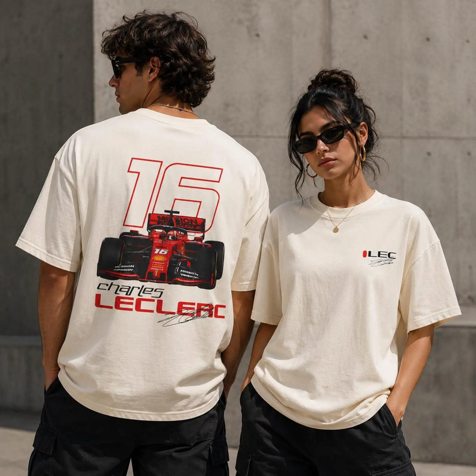 Comfort Colors Charles Leclerc F1 Car Graphic T-shirt | #16 Racing Driver Tee