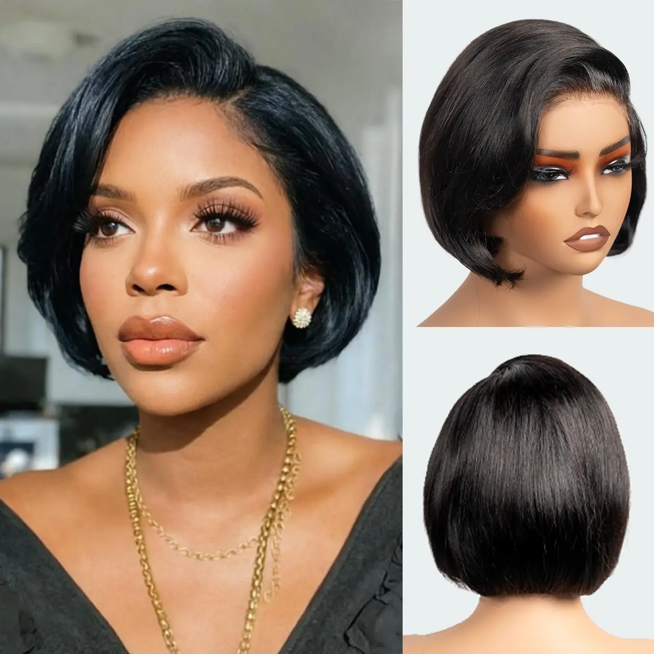 Charmanty Hair 100% Human Hair Glueless BOB Wig 7x6 Invisible Lace 8inch Pre-Cut Pre-plucked Pre-layed Baby Hair #TikTokShopSummerSale