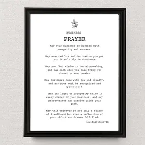 Motivational 'Business Prayer' Poster Print for Office Decoration