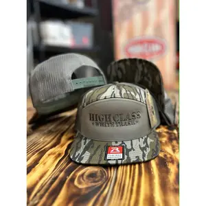 High Class White Trash 7 Panel Flatbill Snapback Trucker - Mossy Oak Bottomland/Loden