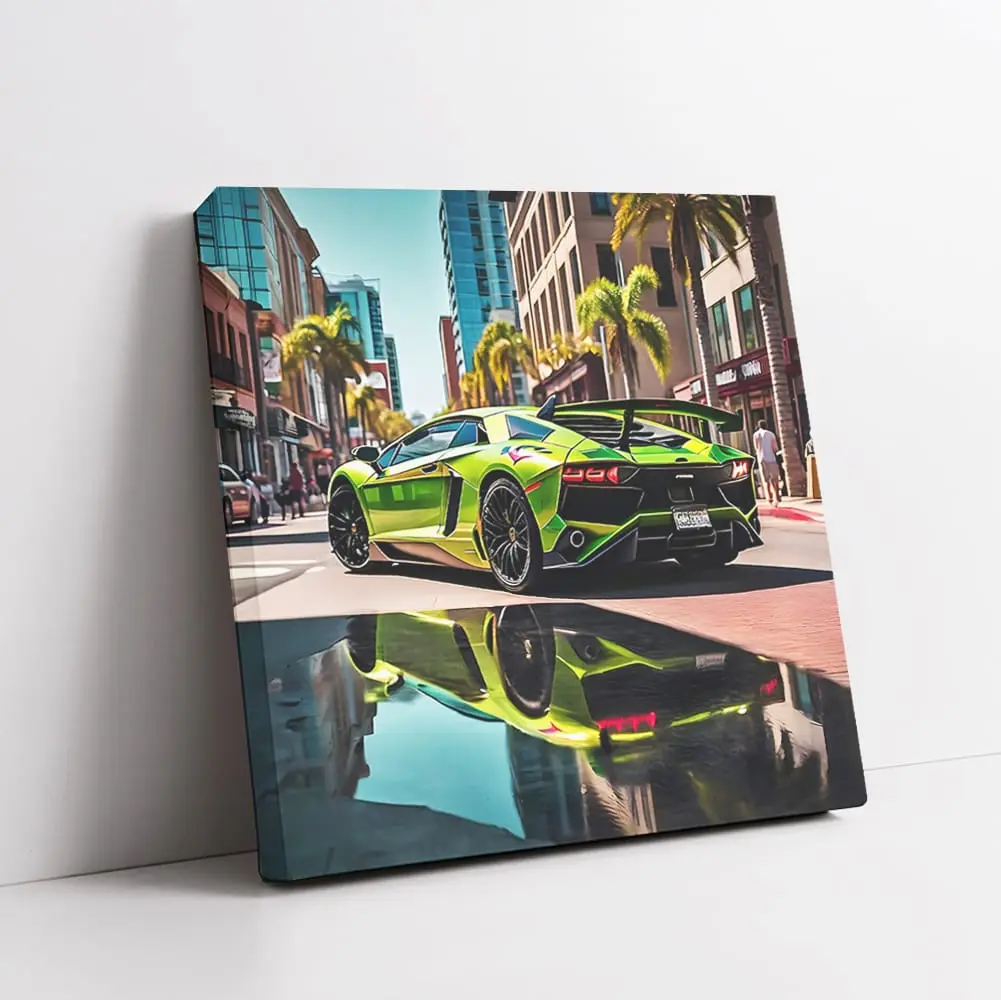 Lamborghini Aventador Green In San Diego For Mens Room Cars Wall Posters Large & Gift Men