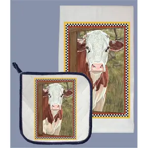 212 MAIN Cotton Absorbent Gingham Kitchen Dish Towel-Pot Holder Set, Home Care Supplies, Ideal Gift for Kitchen Use