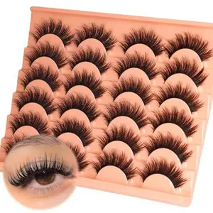 ALICROWN Fluffy Eyelashes False Lashes Natural Wispy Fake Eyelashes Full Mink Lashes C Curl Strip Lashes Pack 12 Pairs