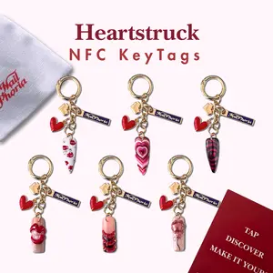 NailPhoria｜Heartstruck NFC KeyTag – Valentine’s Interactive Keychain | Tap to Unlock Love Message