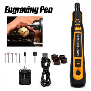 Cordless Electric Engraver Set for DIY Jewelry Craft, Tools and Gadgets with 2/16/96 Free Bits, Adjustable Speed, Portable, Easy-to-Use USB-C Fast Charger (Nail Care Manicure Pedicure Accessory)