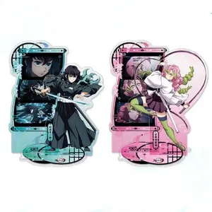 2pcs Demon Slayer: Kimetsu No Yaiba Acrylic Stand Figure Tokitou Muichirou Kanroji Mitsuri Anime Peripheral Cute Desktop Ornament