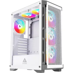 Apevia Eclipse PK Pink Gaming PC Case with 5 ARGB Fans 366 RGB Modes Tempered Glass Front Side Panel Honeycomb Design USB 30 20 Ports Mid Tower