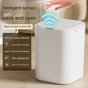 IntroLife 3.5 Gallon Self-Sealing Smart Trash Can – Automatic Refill Bin with Motion Sensor for Living Hand Light