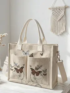 One butterfly girl pattern printed travel bag, large capacity, wear-resistant and durable. Multi-pocket design for better space utilization, suitable for work, shopping, picnic and other occasions, Traveling Bag