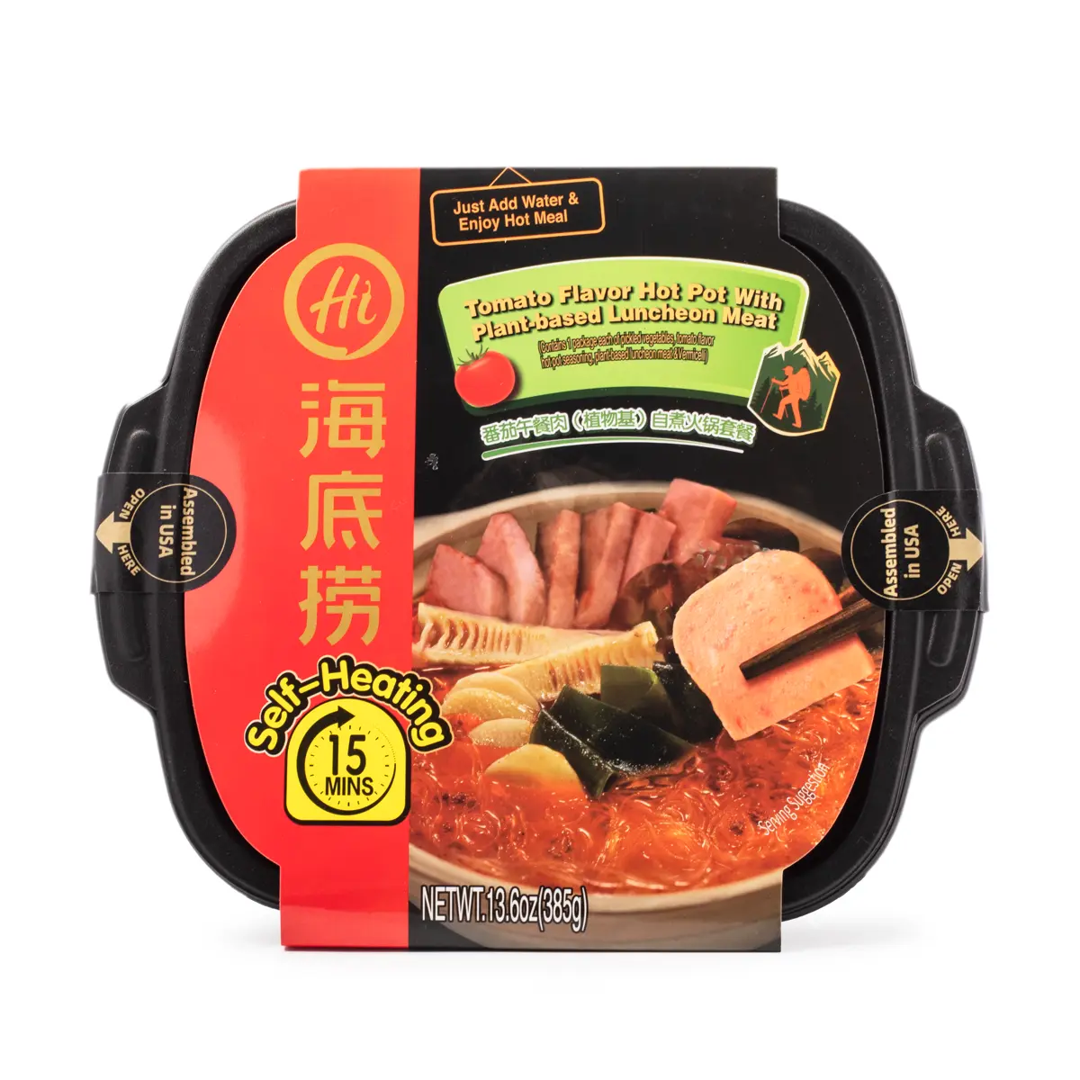 Haidilao Tomato Flavor Hot Pot With Plant-based Luncheon Meat 385 g