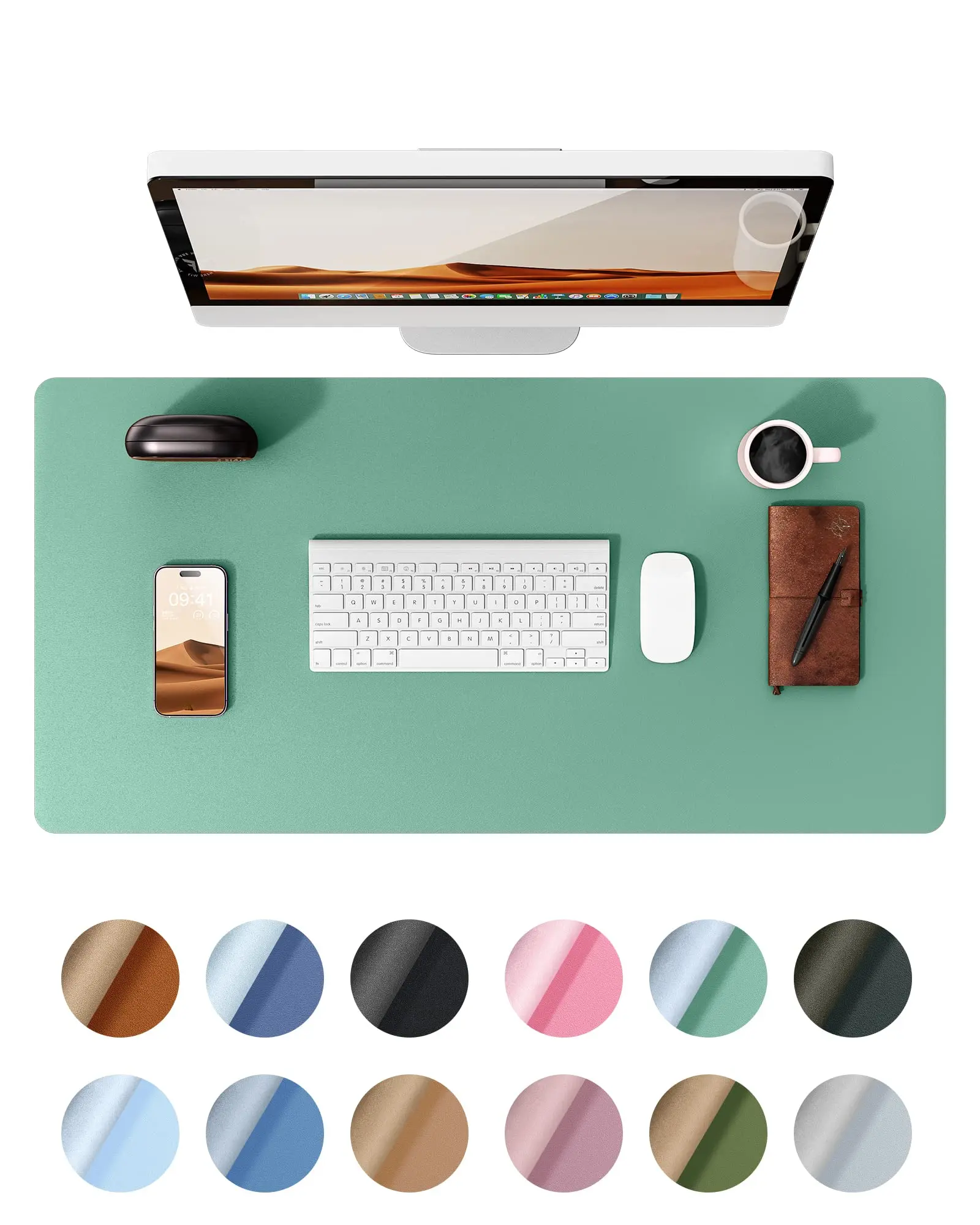Leather Desk Pad Protector, Office Desk Mat, Large Mouse Pad, Non-Slip PU Leather Desk Blotter, Laptop Desk Pad, Waterproof Desk Writing Pad for Office and Home