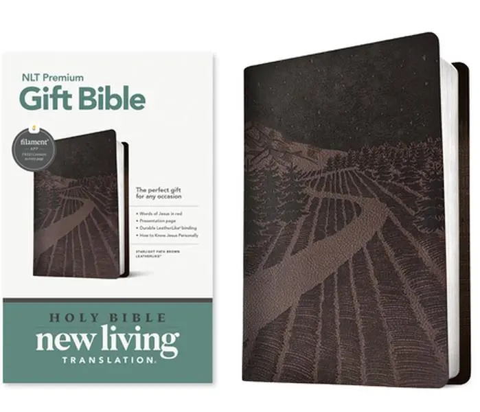 Premium Gift English NLT Complete Bible, Filament Enabled, Leatherlike Starlight Path Brown, Red Letter, New Living Translation, Leather-Fine Binding (Religion & Philosophy Books)