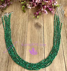 6 PCs 2mm Natural Malachite Necklaces
