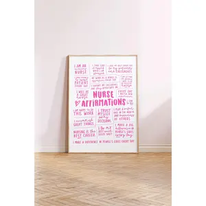 Darrell Nurse Daily Affirmations Poster No Frame Wall Art - Inspirational Poster For Nursing Students - Wall Decor