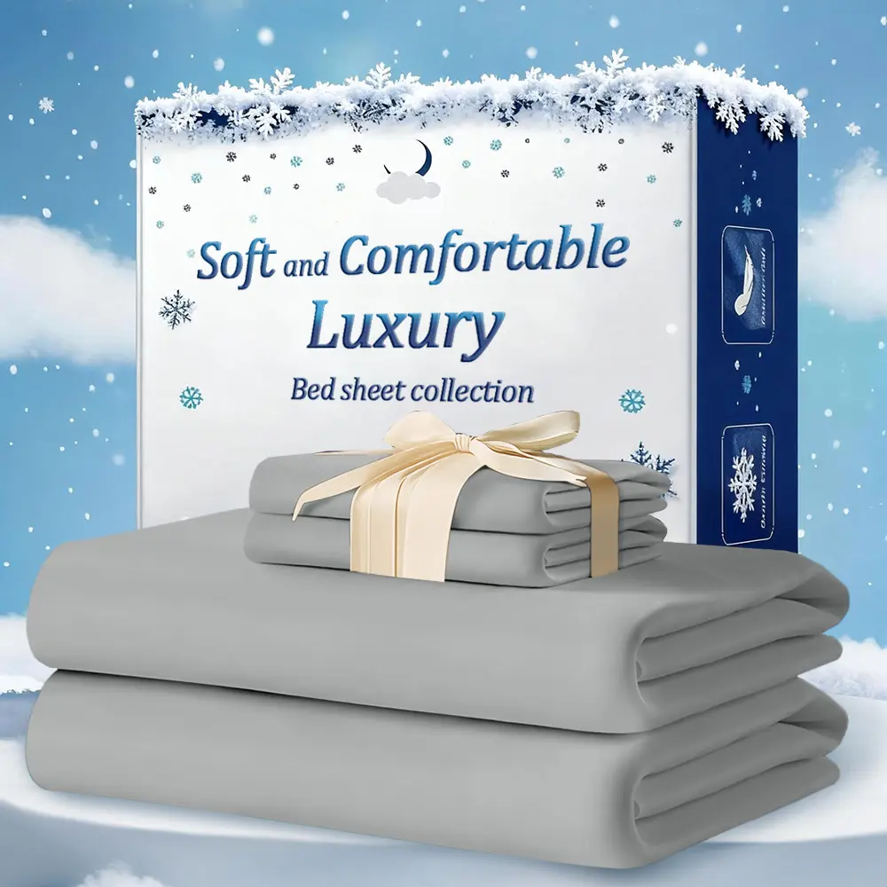 3/4pcs  Bamboo Bed Sheet Set, Breathable and Close-Fitting, Comfortable and Super Soft, Large Bedding Set, Suitable for Hot Sleep, Washable and Machine Washable, All Seasons, Holiday Gift, Perfect for Bedrooms or Guest Rooms various color
