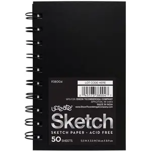 Mini Poly Cover Sketch Book, Heavyweight, 5.5" x 3.5", 50 Sheets, 6 Books