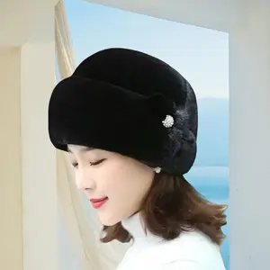 Warm Fashion Elegant Women's Winter Fur Beret - Fashionable Faux Mink Fur Toe Cap - Very Fashionable and Versatile Polyester Practical Toe Cap Design