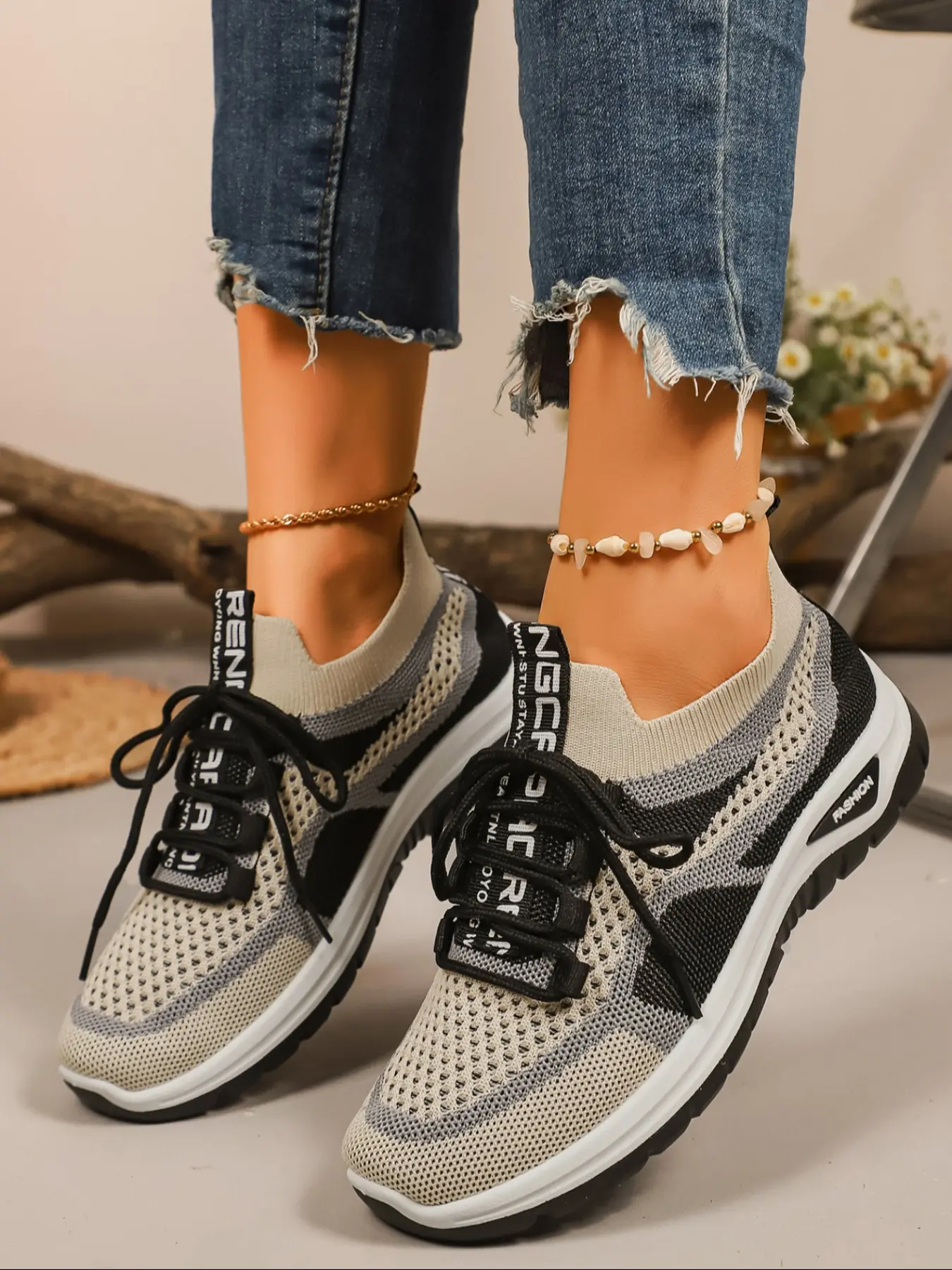 Women's Fashion Breathable Mesh Sport Shoes, Lightweight Comfort Casual Running Sneakers, Versatile Daily Wear Foundation Shoes