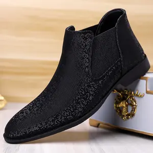 Men’s Classic Chelsea Boots – Comfortable & Timeless Ankle Boots Suitable for Walking, Stylish & Casual for Spring & Autumn, Black PU Material