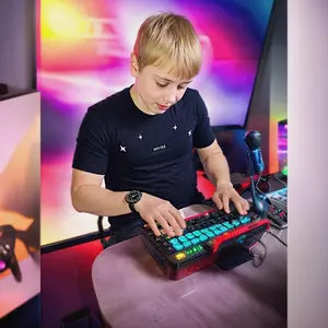 American New Product: DJ Music Mixing Deck ForBoys And Girls, With LightDisplay, Electronic Piano, MobileConnection, MicrophoneSinging, MultifunctionalToy, Preferred Holiday AndChildren's Day GiftToy. Percussion