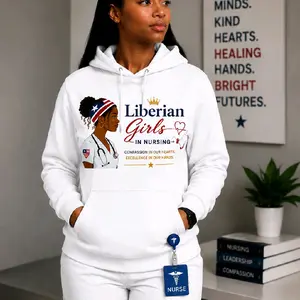 Liberian Girls In Nursing Premium Hoodie, White