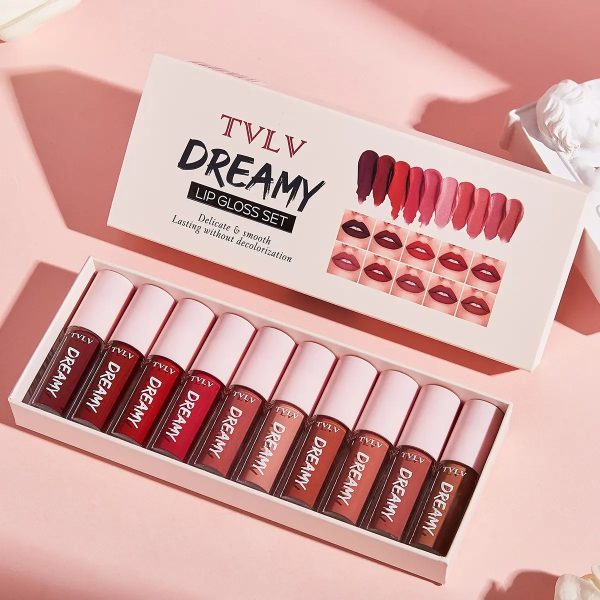 10 pcs dream lip gloss set European and American matte velvet waterproof and sweat-proof matte lip glaze Luxurious Long Lasting Lip Stain Set Lip Products Makeup