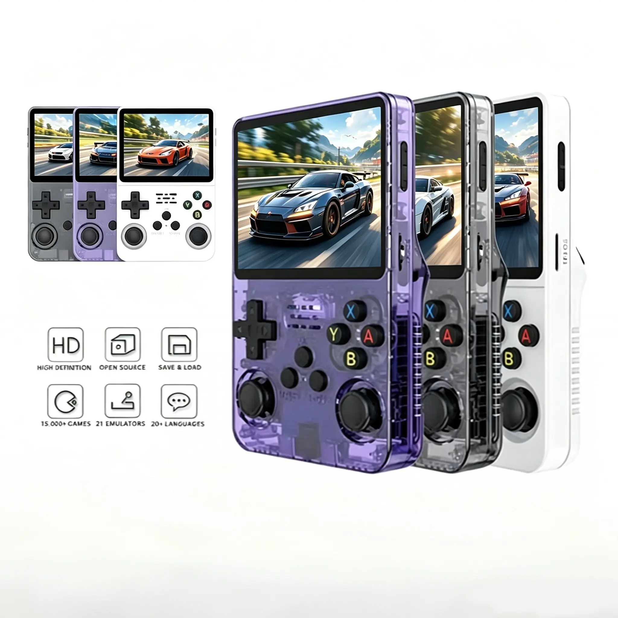 R36S Handheld Retro Game Console - Linux System, 3.5-inch IPS Screen, 3000mAh Battery, 32GB + 64GB TF Cards, Pre-installed Games - Ideal for Home Entertainment, Gifting to Friends