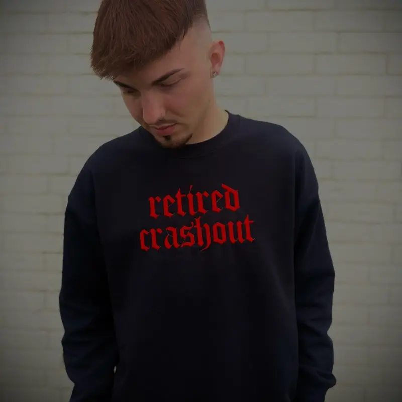 Retired Crashout Embroidered Sweatshirt  Tops Pullover Long Sleeve Crewneck