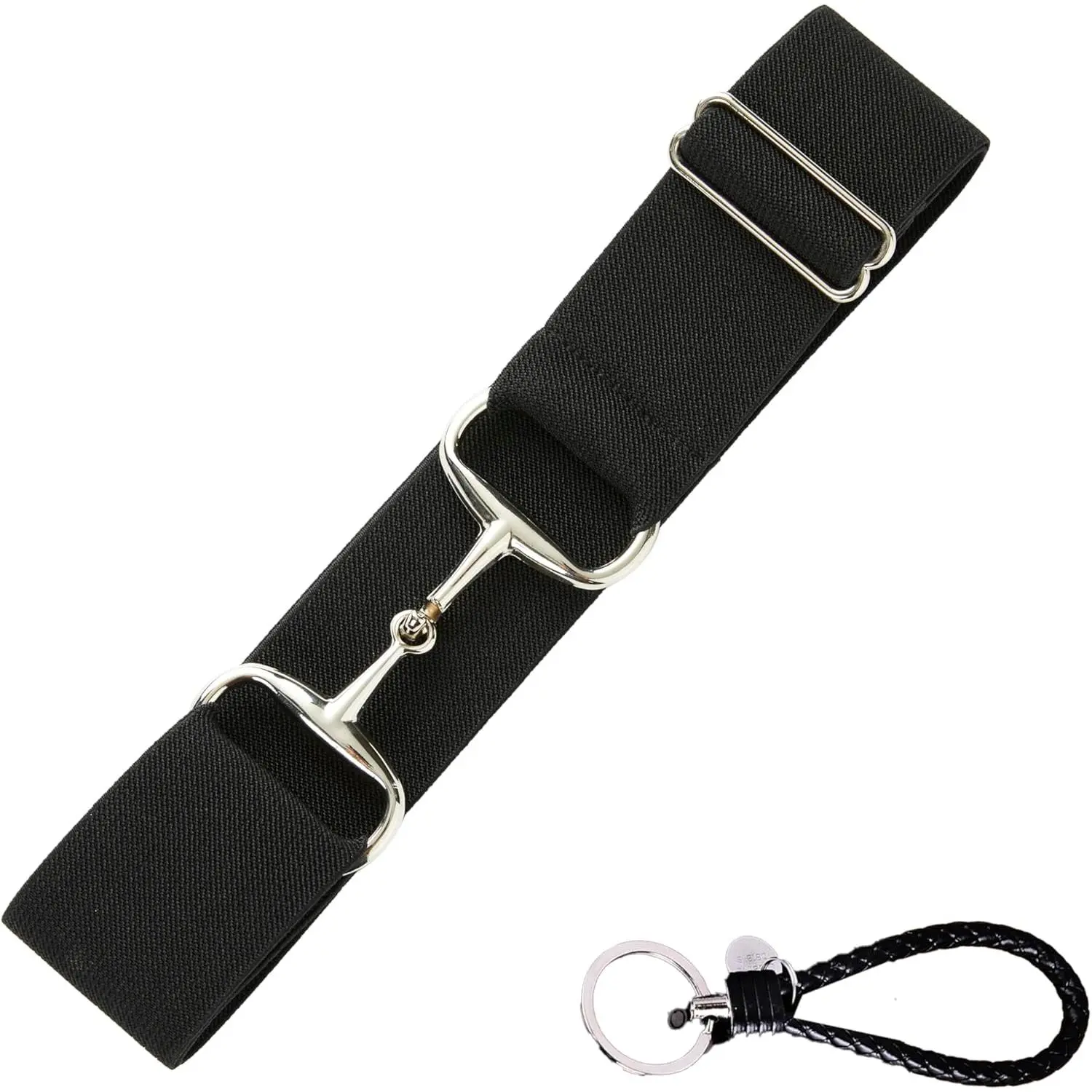 2 Inch Equestrian Elastic Show Belt for Women,Horseback English Riding Belts with Snaffle Bit Buckle,Equestrian Sport