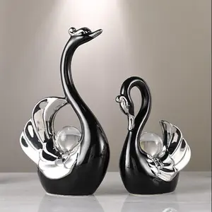 Swan Design Candle Holder, Creative Modern Desktop Ornament, Decorative Ornament for Home Living Room Bedroom Dining Room, Halloween