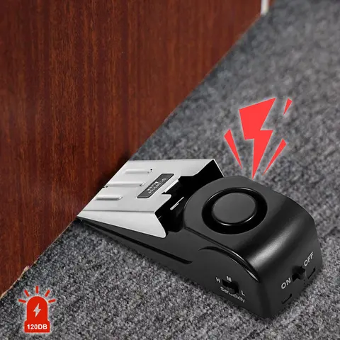 2 Pack Home Security Door Stopper Alarm - Easy to Install No Tools Needed, 3 Sensitivity Modes, 120DB Loud Anti-Theft Alarm, Stainless Steel Pressure-Resistant, Instant Alarm When Pushed#tiktokshopbacktoschool
