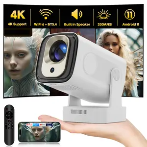 Smart HY260 Pro Auto Focus Projector 4K Support 330ANSI Dual WiFi6 Wireless Bluetooth5.4 1080P Native Auto Keystone Correction Androdi 11 Allwinner H713 Built-in Speaker Intelligent Portable Home Cinema Movie Outdorr