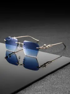 Men's Metal Square Frameless Eyeglasses, Luxury Elegant Classic Business Style, Versatile Casual Fashion Glasses