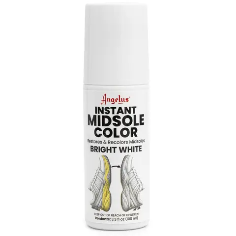 Angelus Instant White Shoe Cleaner - Restores & Recolors Semi-Translucent Midsoles, Tactical Footwear Care Solution - 3.3 fl oz (100 ml) Bottle