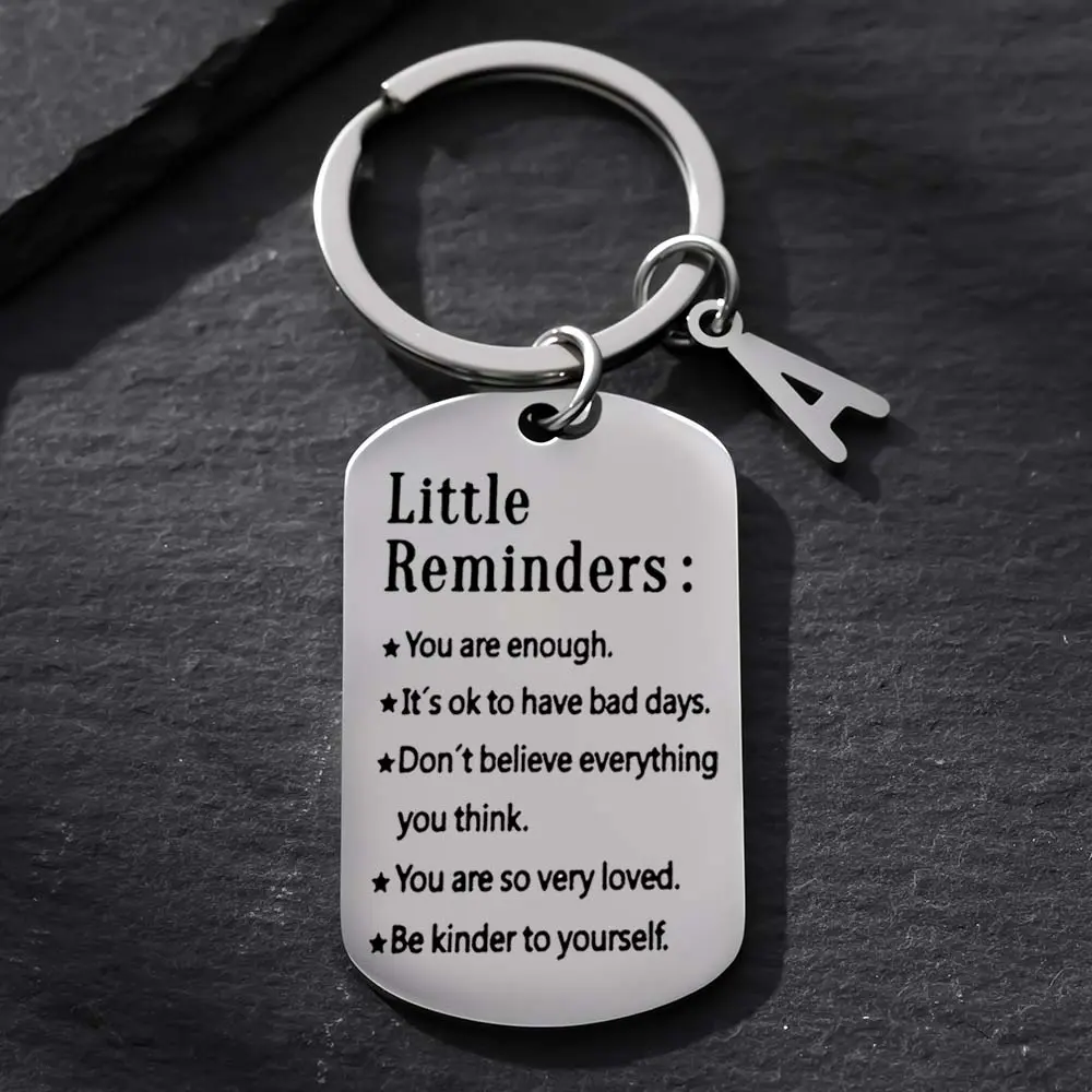 Stainless Steel Engraved Keychain - Cute, Elegant, Fashion, Custom Designs, Motivational Quotes Little Reminders - Perfect Personalized Birthday/Christmas Gift for Women, Cute Keychains, Elegant Keychains