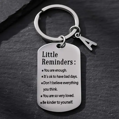 Stainless Steel Custom Feminine Keychain - Engraved Motivational Phrases, Little Reminders - Women's Fashion Accessories, Girlfriend Gifts for Birthday/Christmas, S, Accessories For Women