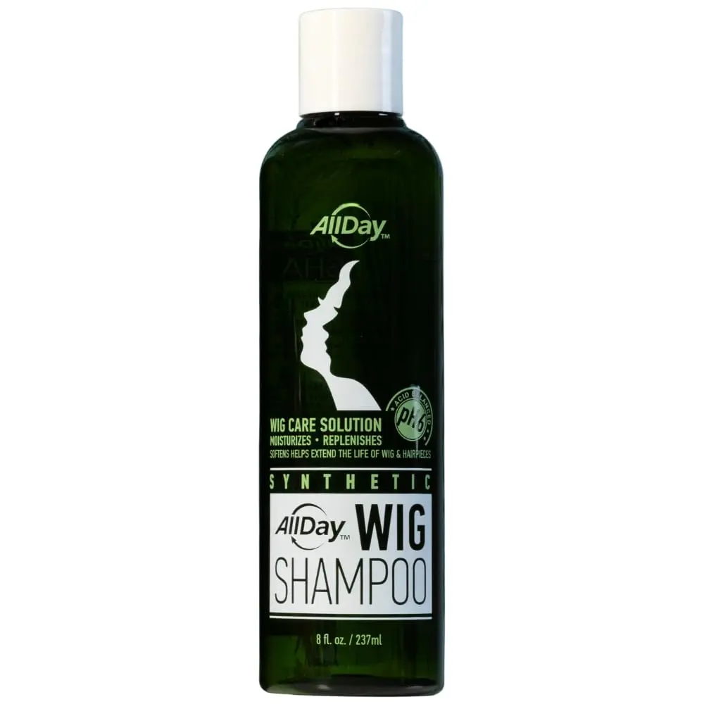 ALLDAY LOCKS Synthetic Wig Shampoo with Coconut Oil, Sulfate-Free Cleansing Formula to Hydrate & Detangle Wavy Hair for Adults, 8 oz, Moisturizing, Grape, Detangling, Fine, Liquid