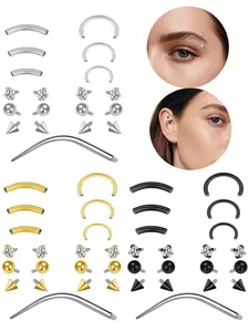 Horseshoe Septum Ring Eyebrow Piercing Jewelry Daith Rook Earrings with Replacement Balls Stainless Steel Nose Hoop CZ Earring Eyebrow Lip Tragus Helix Daith Piercing Jewelry for Women Men 16G