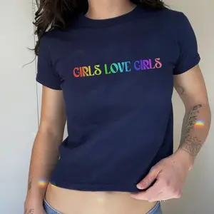 Girls Love Girls Baby Tee, Pride LGBTQ WLW Pansexual Bisexual
