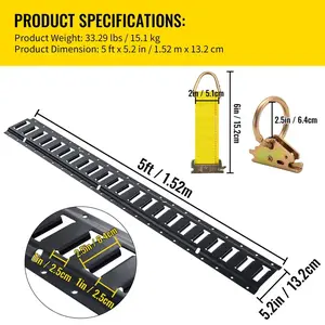 E Track Tie-Down Rail Kit, 30PCS 5FT E-Tracks Set Includes 4 Steel Rails & 2 Single Slot & 8 O Rings & 8 Tie-Offs w/D-Ring & 8 End Caps, Securing Accessories for Cargo, Motorcycles, and Bikes