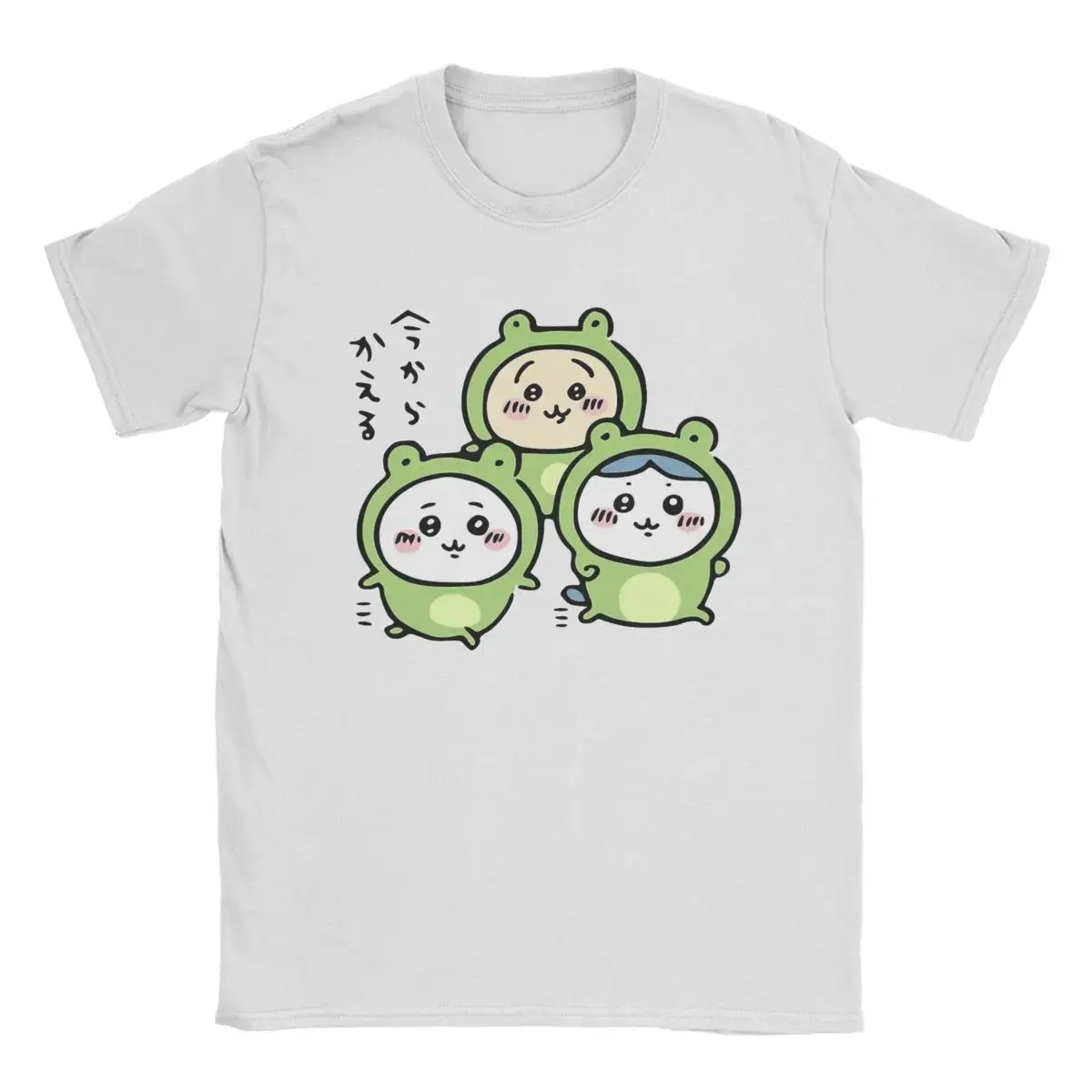 Men's Graphic T-Shirt - Chiikawa & Friends Print, 100% Cotton Casual Streetwear, Short Sleeve Round Neck Summer Top, Shortsleeve, Menswear, Tshirt, Casual Wear, Male