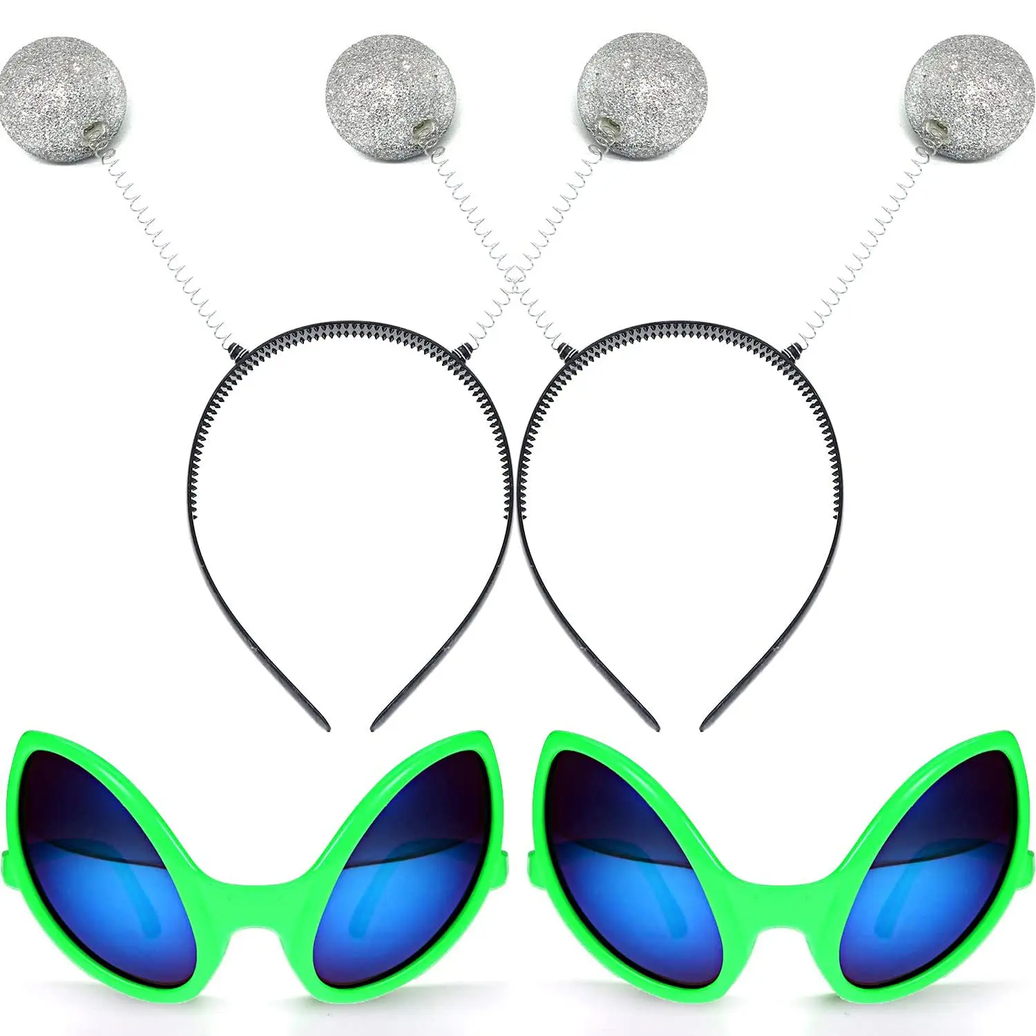 Plastic Alien Glasses And Martian Antenna Headband Boppers Sunglasses Headbands For Party Decoration
